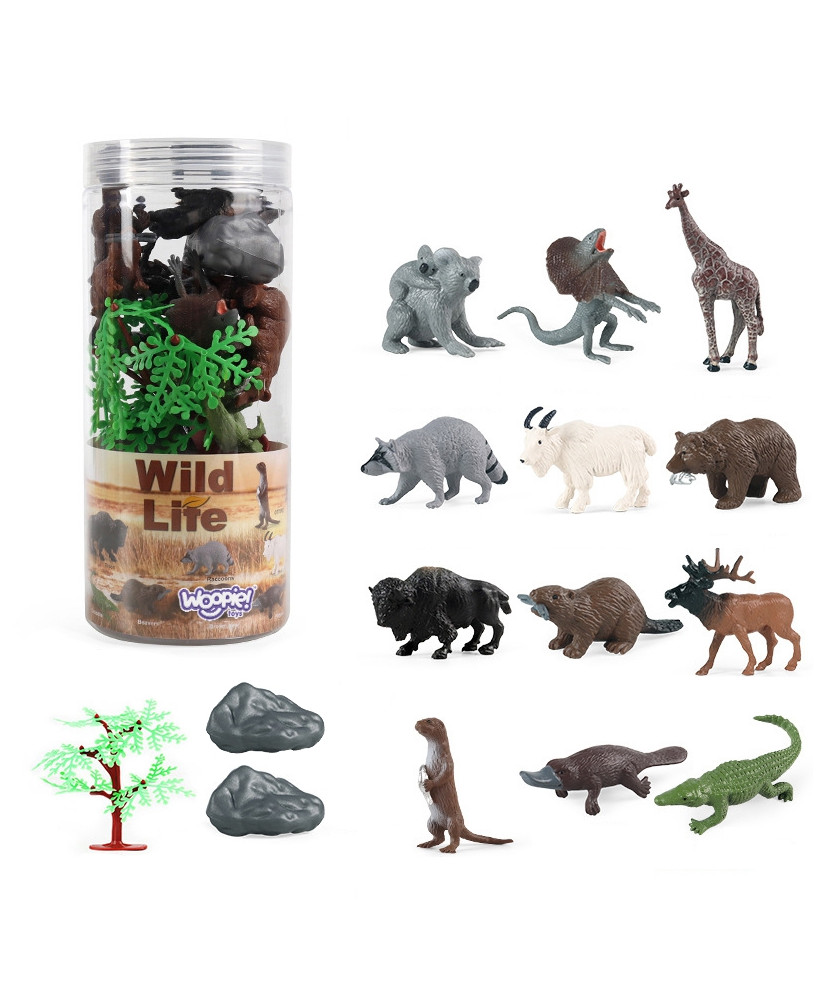 WOOPIE Set of Wild Animals Figurines 15 pcs.