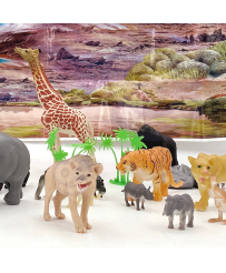 WOOPIE Safari Animals Figurines Set 34 pcs.