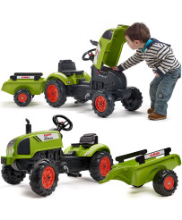 FALK Claasi roheline traktor pedaalide, sarve, haagisega 2 aastat.