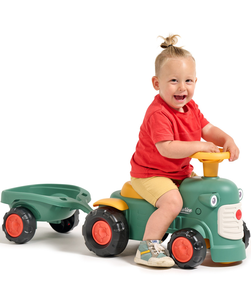 FALK Винтажный трактор Baby Maurice Green с прицепом от 1 года