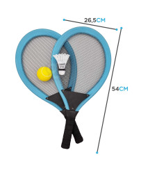 WOOPIE Large Badminton Tennis Rackets for Children Set + Shuttle Ball