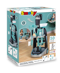 Smoby - Тележка для уборки с пылесосом Rowenta со звуком + 10 аксессуаров