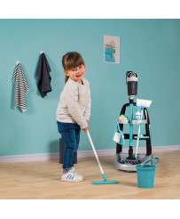 Smoby - Cleaning trolley with Rowenta vacuum cleaner with sound + 10 accessories