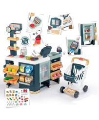 Smoby Maximarket Cart Electronic cash register with Weight scanner and refrigerator