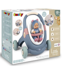 Smoby Little Walker Pusher 3w1 Baby Carriage + Bobas doll