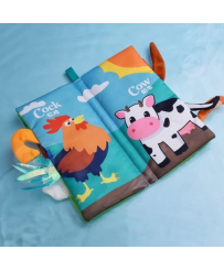 WOOPIE BABY Book with Animal Tails Fabric