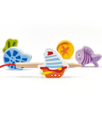 CLASSIC WORLD Puidust stringiklotsid Aquatic Animals 13 tk.