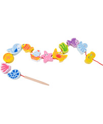 CLASSIC WORLD Puidust stringiklotsid Aquatic Animals 13 tk.