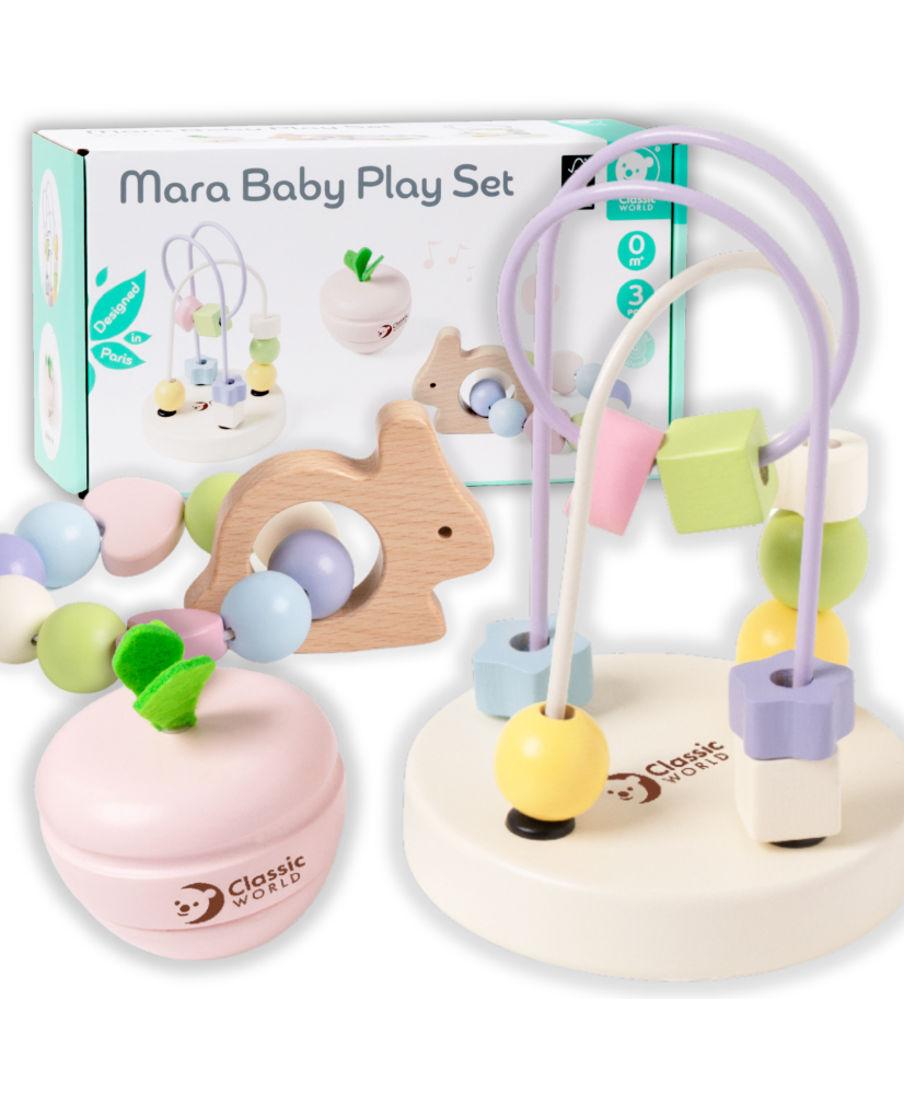 CLASSIC WORLD Pastellmootorite komplekt beebidele, esimesed mänguasjad sünnist