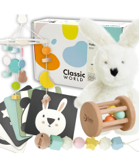 CLASSIC WORLD Pastellsed beebikomplektid, esimesed mänguasjad vanuses 0 kuni 6 kuud
