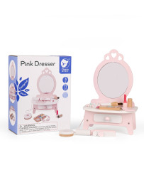 CLASSIC WORLD Wooden Dressing Table for Girls with Mirror + 11 accessories