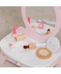 CLASSIC WORLD Wooden Dressing Table for Girls with Mirror + 11 accessories