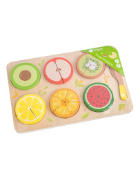 CLASSIC WORLD Wooden Fruits for Cutting with Velcro Learning Fractions and Division MONTESSORI 23 pcs.