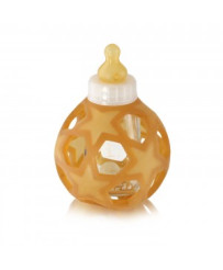 Hevea Baby Glass Bottle Stikla pudelīte (antikoliku) ar knupīti un maigu bumbu no 100% naturāla (dabas) kaučuka no 0+ mēn.|Hevea