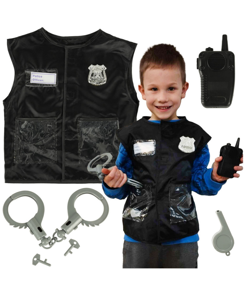 Carnival costume disguise policeman set 3-8 years old