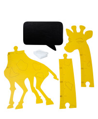 Growth measure wooden giraffe 125 cm yellow + chalkboard 32 x 44 cm