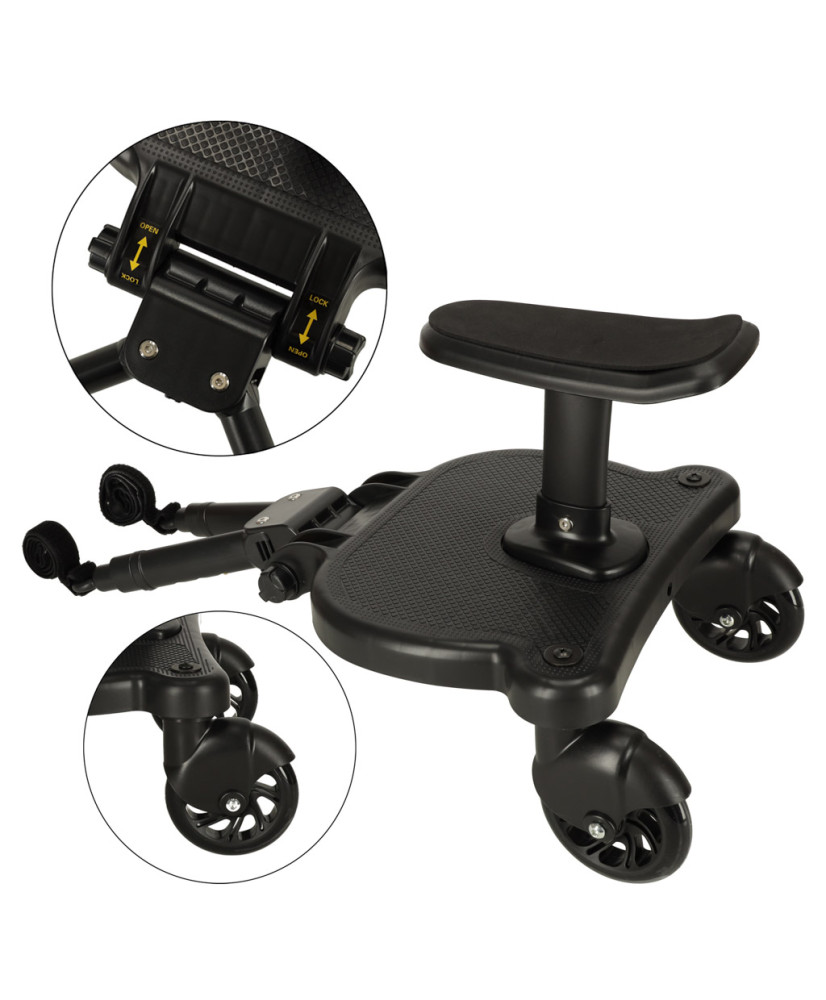 Stroller add-on with baby seat black