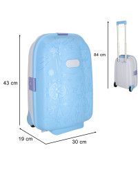 Children's travel suitcase on wheels blue