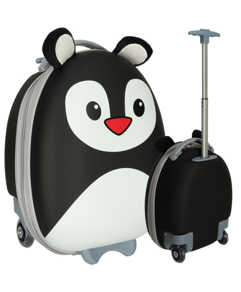 Children's travel valise on wheels penguin