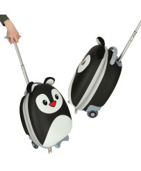 Children's travel valise on wheels penguin