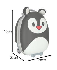 Children's travel valise on wheels penguin