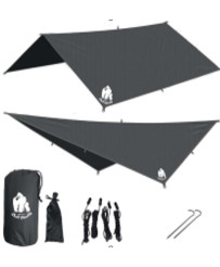 Camping sheet tent over hammock 300cm black