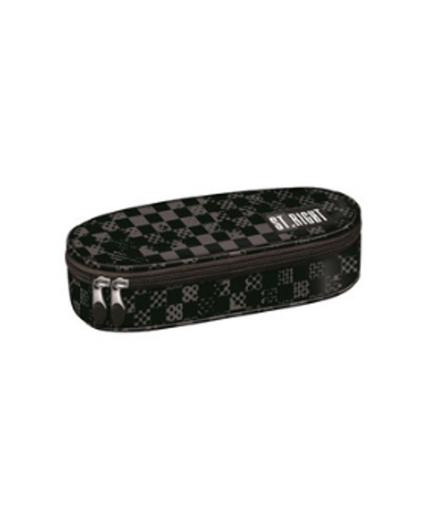 Stiffened sachet pencil case with flap checkerboard