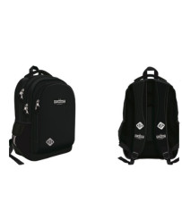 Backpack 3 compartment school backpack 18 inch Black Vintage