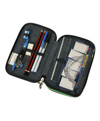 Triple pencil case with accessories Pixel Cubes
