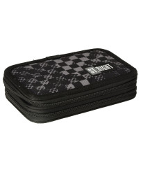 Double pencil case with accessories Chessboard Crush