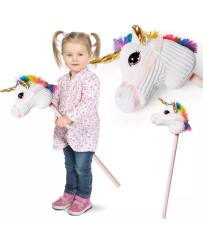 Hobby horse unicorn head on stick plush 78 cm