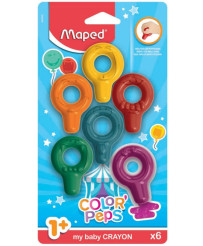Baby Colorpeps round plastic crayons 6pcs.