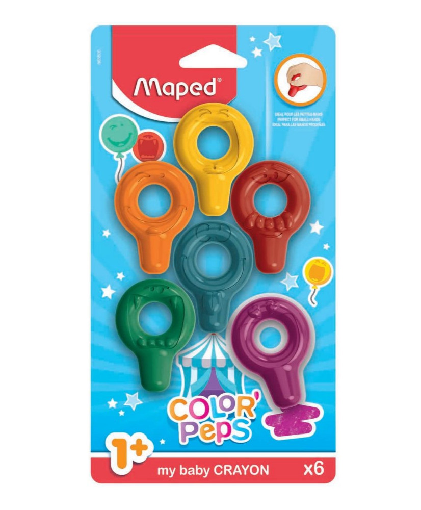 Baby Colorpeps round plastic crayons 6pcs.