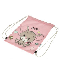 Children's shoe bag mouse pink