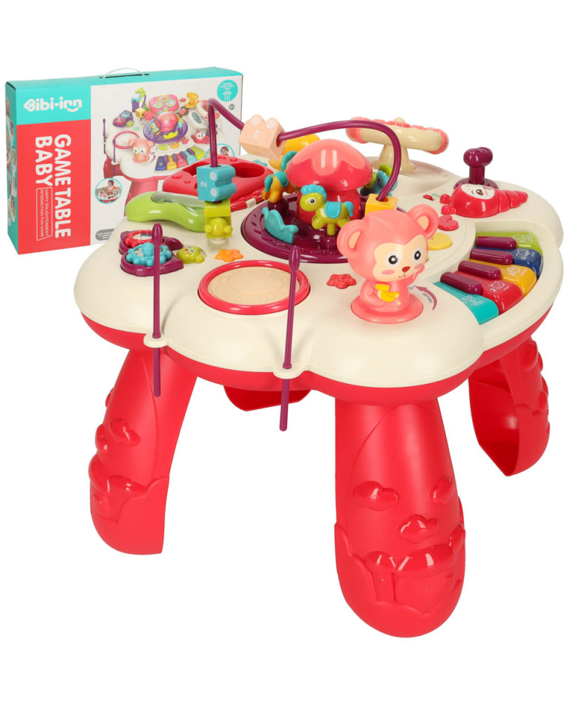 Educational interactive table for children with sound red