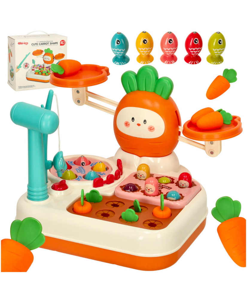 Cute carrots interactive toy pounder fishing collecting carrots 4in1