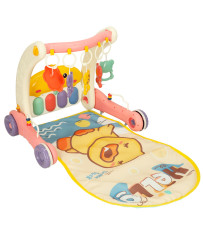 Educational mat for babies 2-in-1 duck with piano + pusher