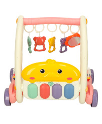 Educational mat for babies 2-in-1 duck with piano + pusher