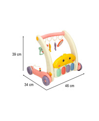 Educational mat for babies 2-in-1 duck with piano + pusher