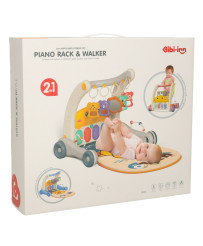 Educational mat for babies 2-in-1 duck with piano + pusher