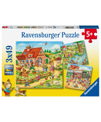 Ravensburger Puzzle 3x49 pc Atvaļinājums lauku apvidos