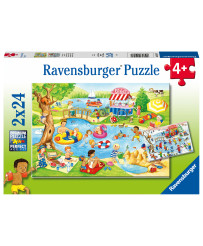 Ravensburger Puzzle 2x24 pc Swimming at Lake