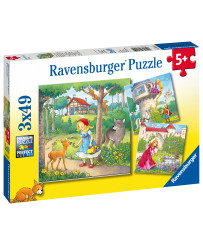 Ravensburger Puzzle 3x49 pc Rapunzel, Little Red Riding Hood & the Frog King