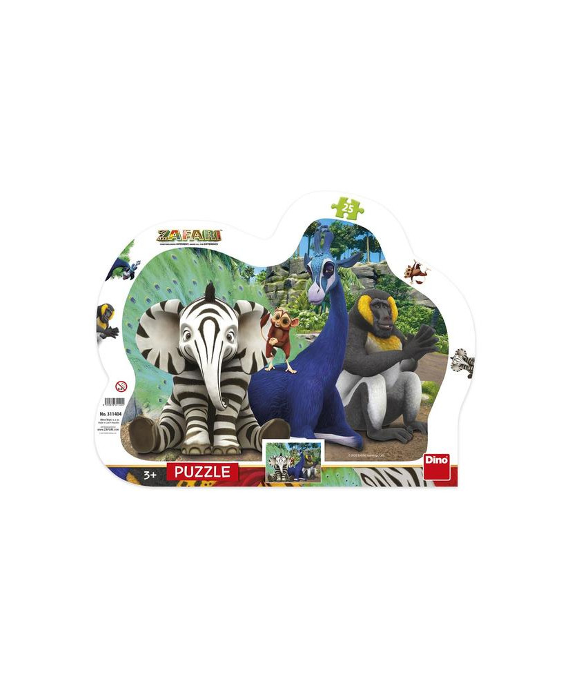 Dino Silhouette Puzzle 25 pc, Safari