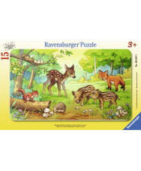 Ravensburger Maza rāmja puzzle 15 pc Smiltie savvaļas dzīvnieki