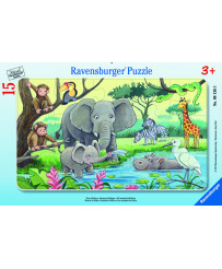 Ravensburger Maza rāmja puzzle 15 pc Āfrikas dzīvnieki