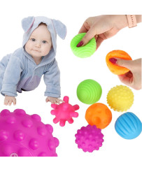 Sensory balls corrective toys set in a net