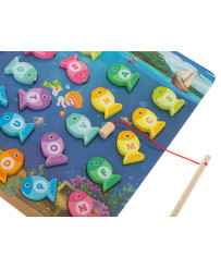 Montessori wooden fish fishing magnet game