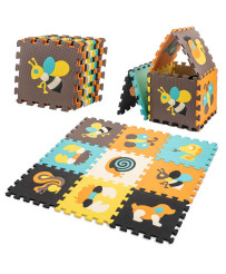 Foam puzzle mat for children 9 el. colorful animals 85cm x 85cm x 1cm