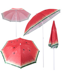 Folding sun umbrella 180cm garden balcony umbrella with tilt function watermelon